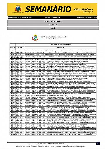 Semanário Oficial - Ed. 1825