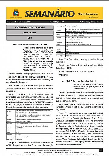 Semanário Oficial - Ed. 441