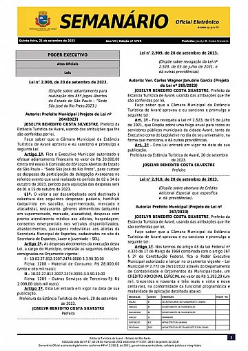 Semanário Oficial - Ed. 1729