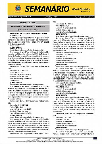 Semanário Oficial - Ed. 1486