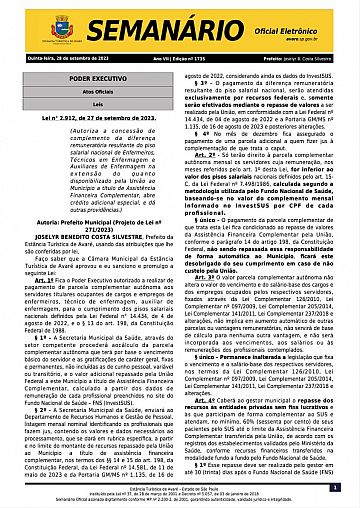 Semanário Oficial - Ed. 1735