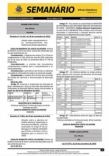 Semanário Oficial - Ed. 1452