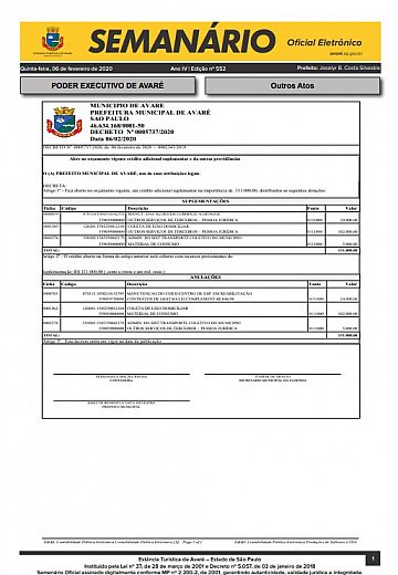 Semanário Oficial - Ed. 552