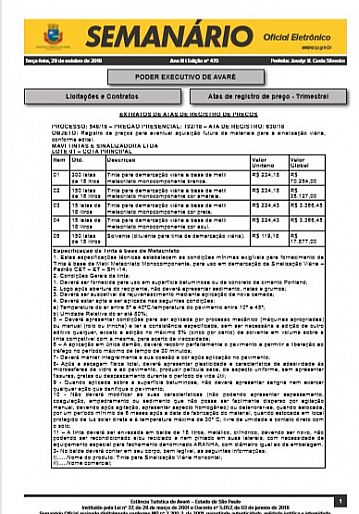 Semanário Oficial - Ed. 475