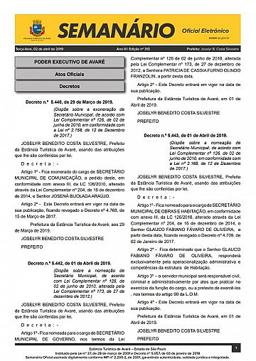Semanário Oficial - Ed. 313