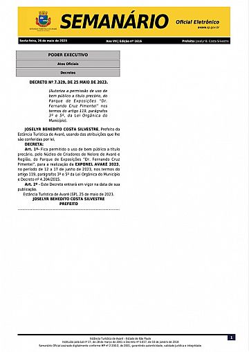 Semanário Oficial - Ed. 1616