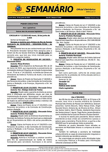 Semanário Oficial - Ed. 2452