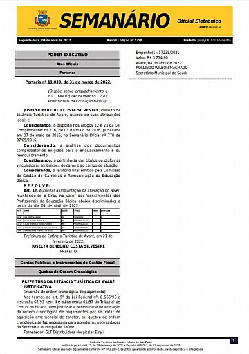 Semanário Oficial - Ed. 1250