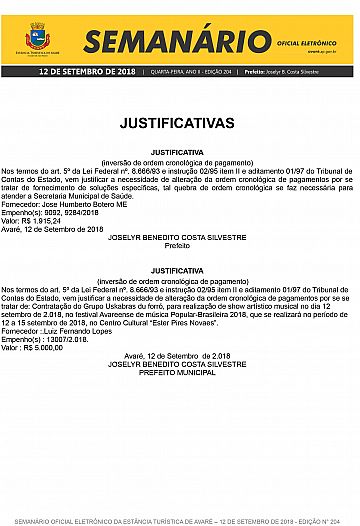 Semanário Oficial - Ed. 204