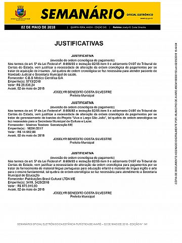 Semanário Oficial - Ed. 141