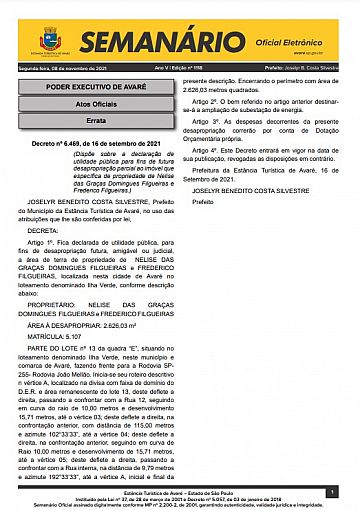 Semanário Oficial - Ed. 1118