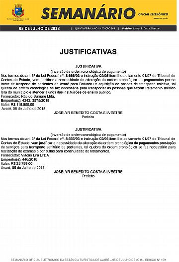 Semanário Oficial - Ed. 169