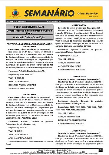Semanário Oficial - Ed. 931