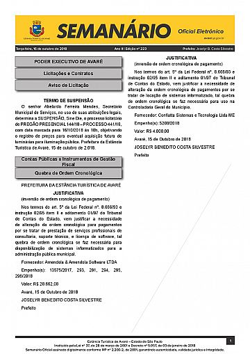 Semanário Oficial - Ed. 223