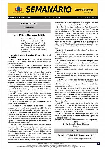 Semanário Oficial - Ed. 1371