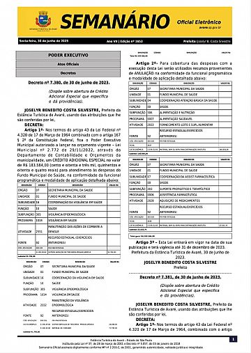 Semanário Oficial - Ed. 1653