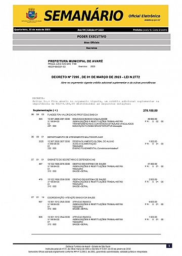 Semanário Oficial - Ed. 1622