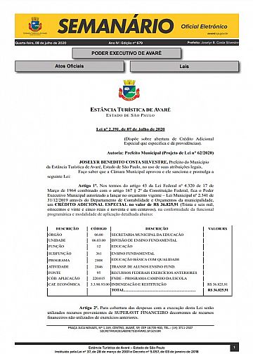 Semanário Oficial - Ed. 679