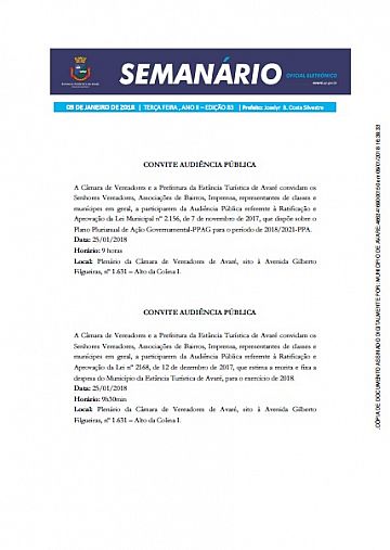 Semanário Oficial - Ed. 83