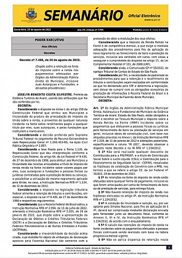 Semanário Oficial - Ed. 1705