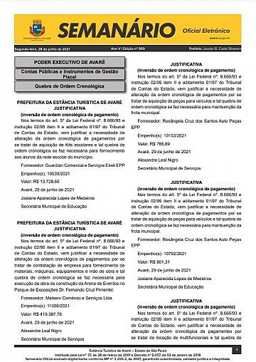 Semanário Oficial - Ed. 999