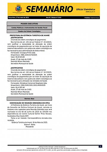 Semanário Oficial - Ed. 2419