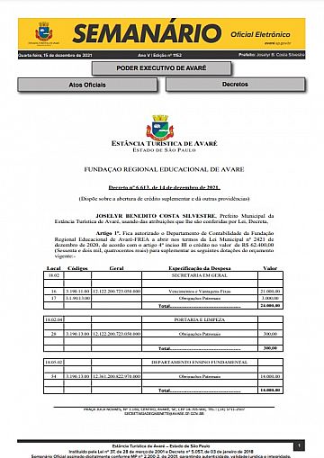 Semanário Oficial - Ed. 1152