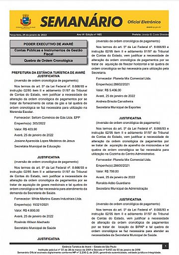 Semanário Oficial - Ed. 1185