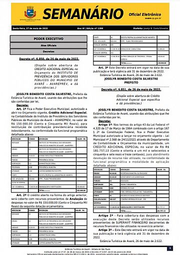 Semanário Oficial - Ed. 1299