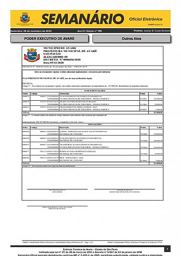 Semanário Oficial - Ed. 785