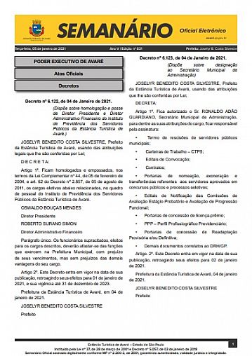 Semanário Oficial - Ed. 831