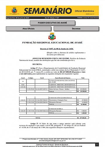 Semanário Oficial - Ed. 647