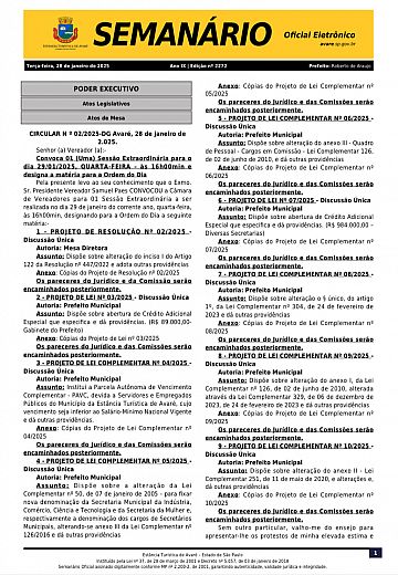 Semanário Oficial - Ed. 2272