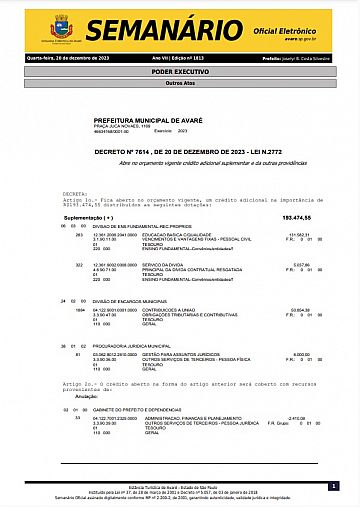 Semanário Oficial - Ed. 1813