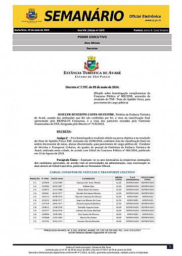 Semanário Oficial - Ed. 1979