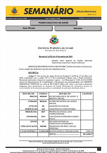 Semanário Oficial - Ed. 900