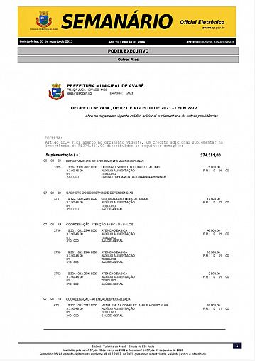 Semanário Oficial - Ed. 1684