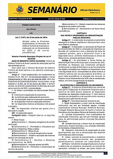 Semanário Oficial - Ed. 2024