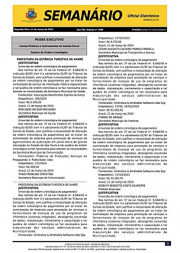 Semanário Oficial - Ed. 1906