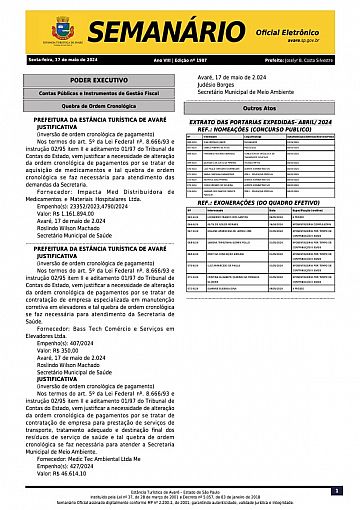 Semanário Oficial - Ed. 1987