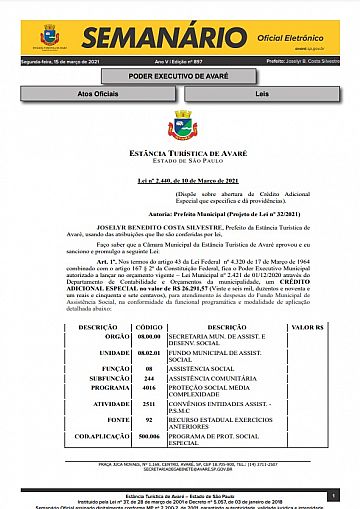 Semanário Oficial - Ed. 897