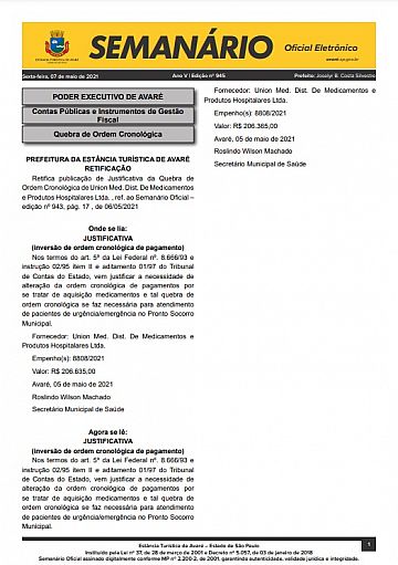 Semanário Oficial - Ed. 945