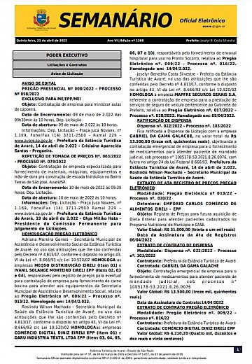 Semanário Oficial - Ed. 1268