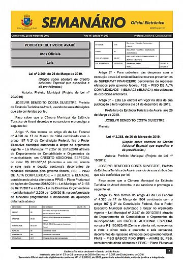 Semanário Oficial - Ed. 309