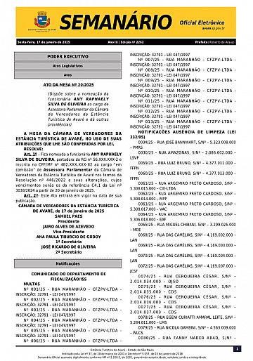 Semanário Oficial - Ed. 2262
