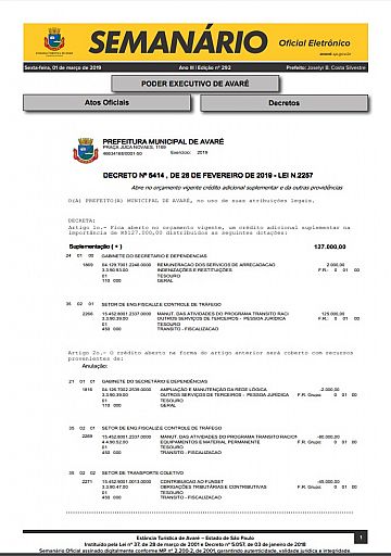 Semanário Oficial - Ed. 292