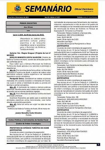 Semanário Oficial - Ed. 1557