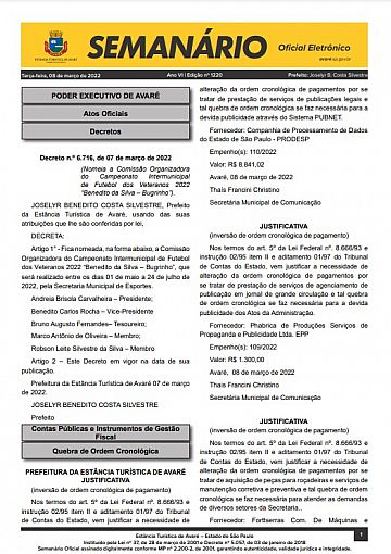 Semanário Oficial - Ed. 1220