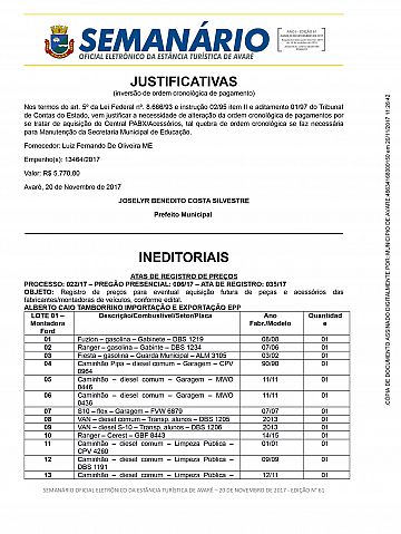 Semanário Oficial - Ed. 61