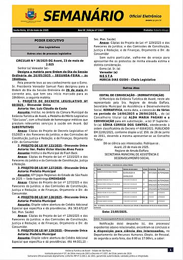 Semanário Oficial - Ed. 2417